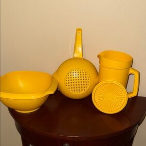 Vintage Tupperware Yellow Food Storage Set